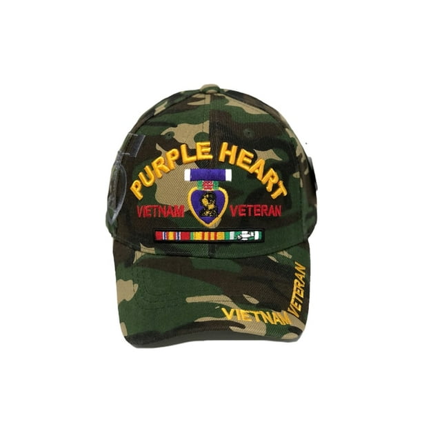 PURPLE HEART VIETNAM VETERAN WITH SERVICE RIBBONS MILITARY NEW BASEBALL CAP HAT